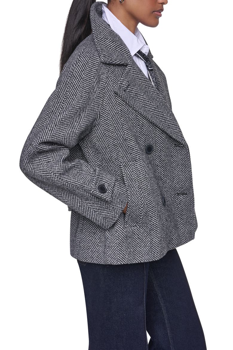 Relaxed Fit Peacoat, Alternate, color, HERRINGBONE