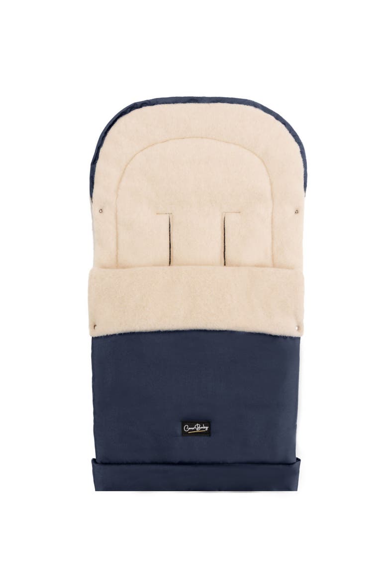Scandinavian Organic Wool Adjustable Footmuff, Alternate, color, Navy