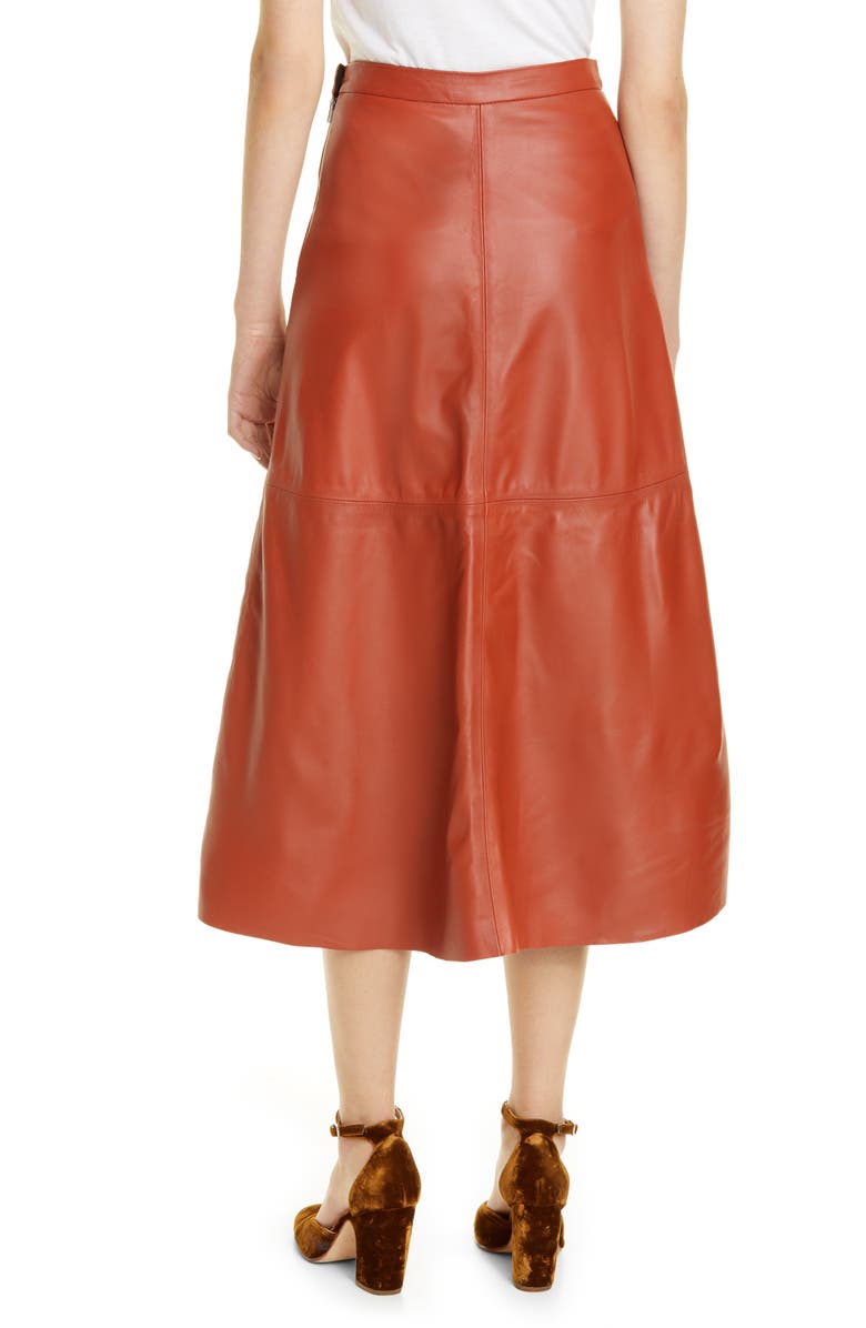Rachel Comey Content Leather Skirt, Alternate, color,