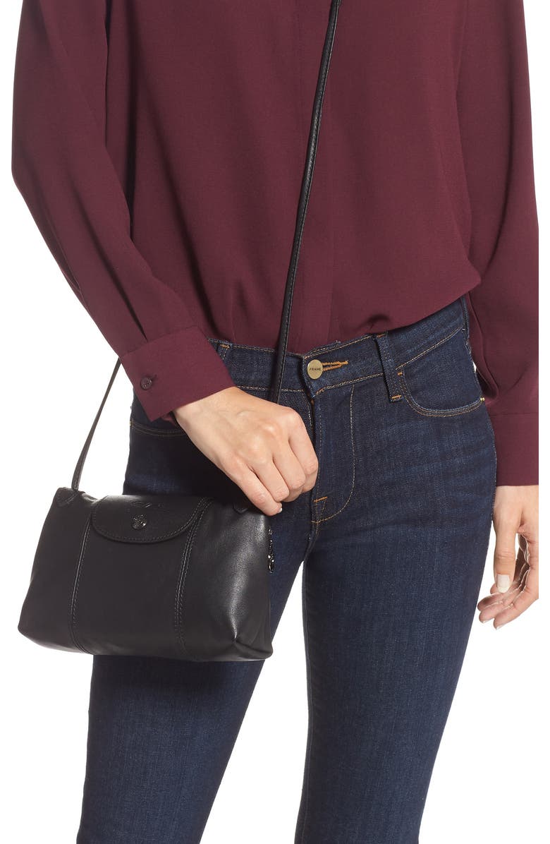 Longchamp Le Pliage - Cuir Leather Crossbody Bag, Alternate, color,