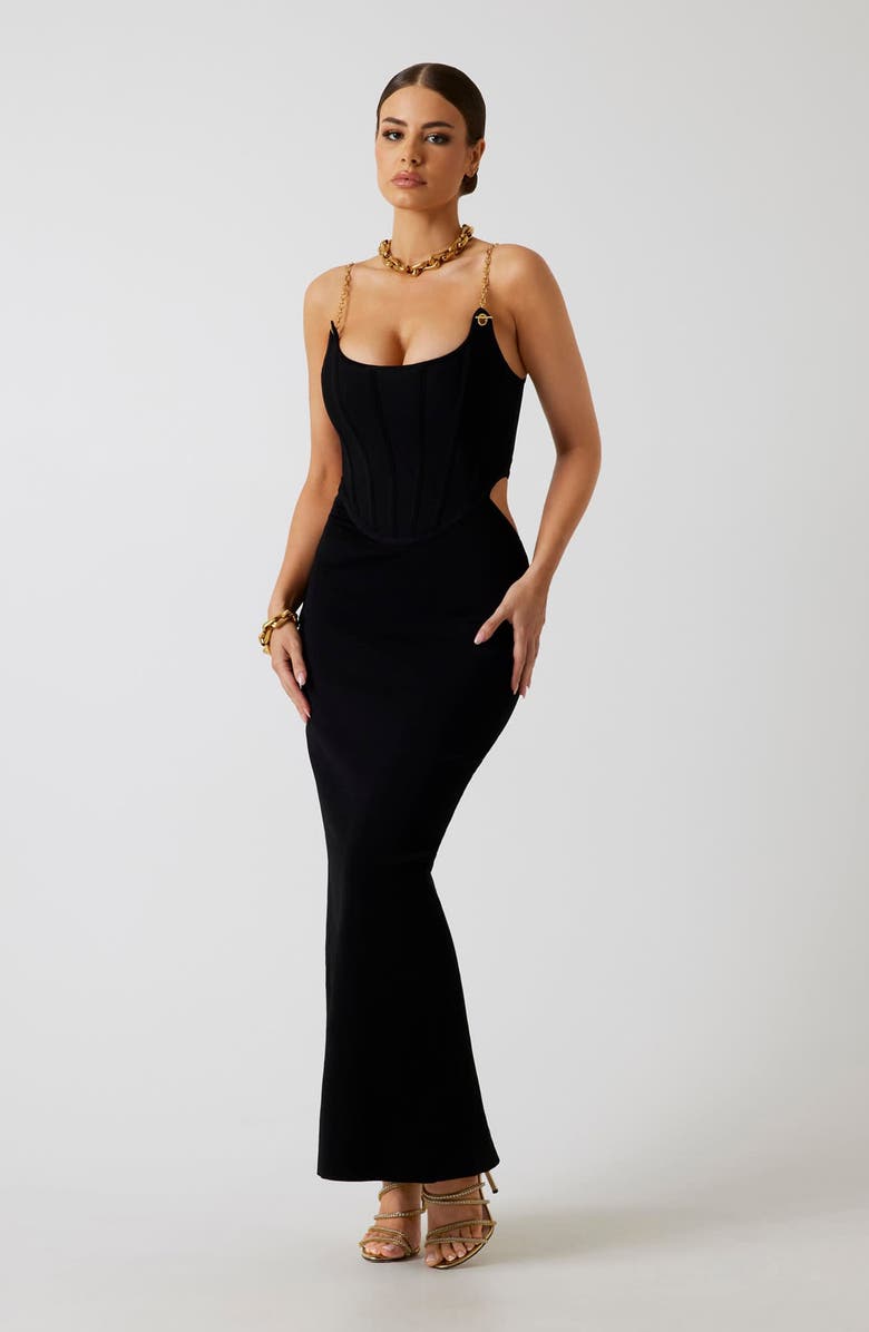 Marciano Aisha Bandage Bodice Body-Con Dress, Alternate, color, Jblack-Black