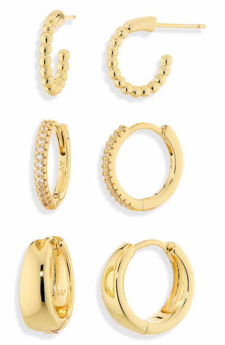 ARGENTO VIVO Set of 3 Huggie Hoop Earrings