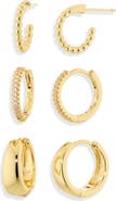ARGENTO VIVO Set of 3 Huggie Hoop Earrings