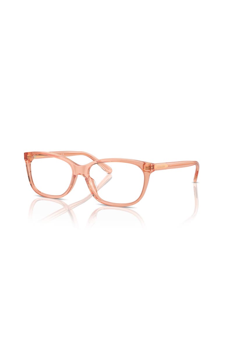 COACH 53mm Rectangle optical glasses, Main, color, Transparent