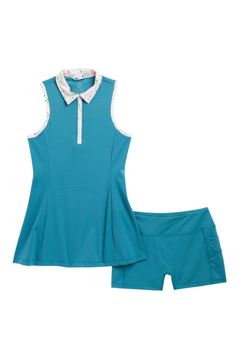 Kids' Everly Polo Dress & Shorts Set, Main, color, DEEP-LAKE