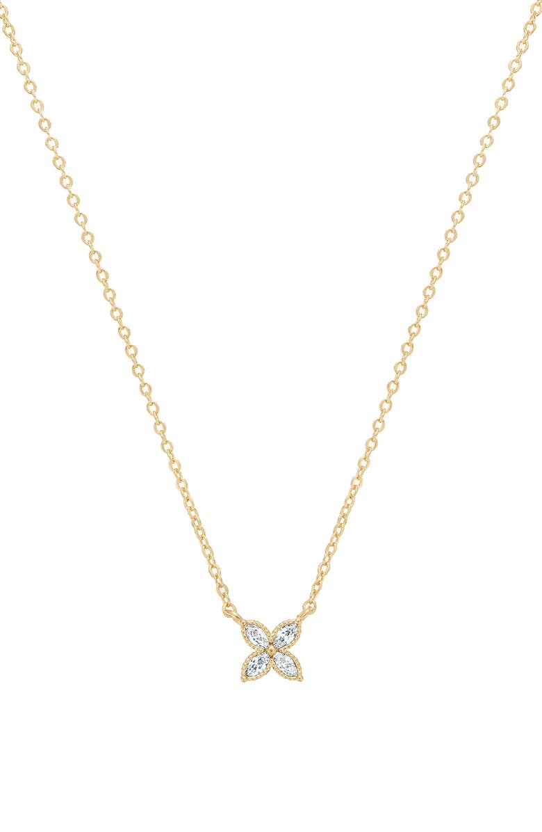 Bearfruit Jewelry Alexa Flower Petal Necklace, Main, color, Gold