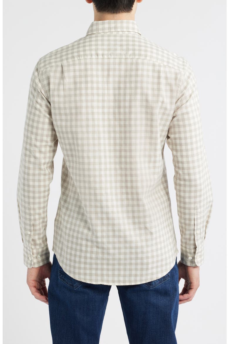 Haydon Gingham Cotton Button-Up Shirt, Alternate, color, STRAW