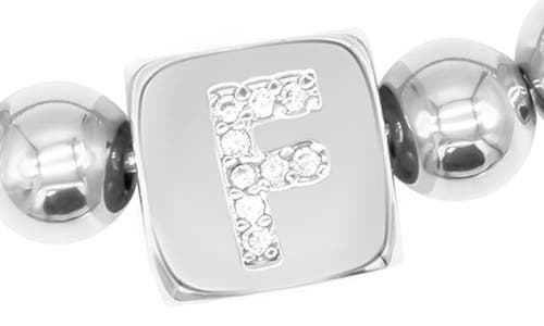 Adornia Crystal Initial Stretch Bracelet In Silver-f