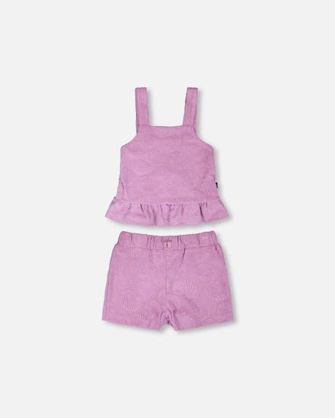 Terry Sleeveless Tank Top with Elastic Waist Shorts Set (Toddler, Little Kid & Big Kid)