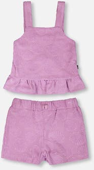 Deux par Deux Terry Sleeveless Tank Top with Elastic Waist Shorts Set