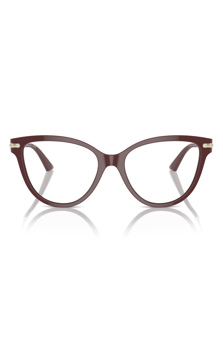 Jimmy Choo 52mm Cat Eye Optical Glasses, Main, color, Red / Demo Lens