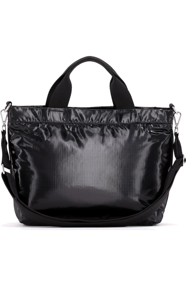 LeSportsac Small Convertible Zip Top Tote Bag, Alternate, color, Black Shine