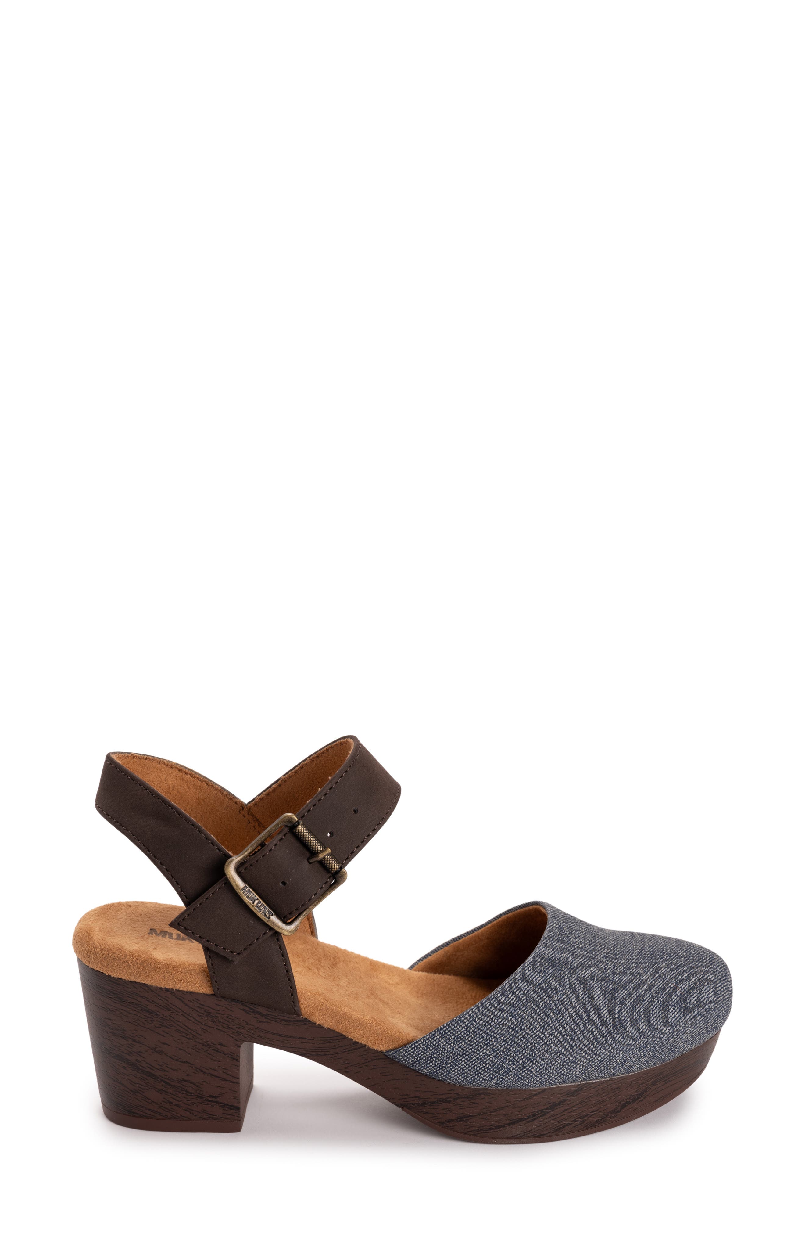 Merritt Quarter Strap Platform Pump, Alternate, color, DENIM/ DARK BROWN
