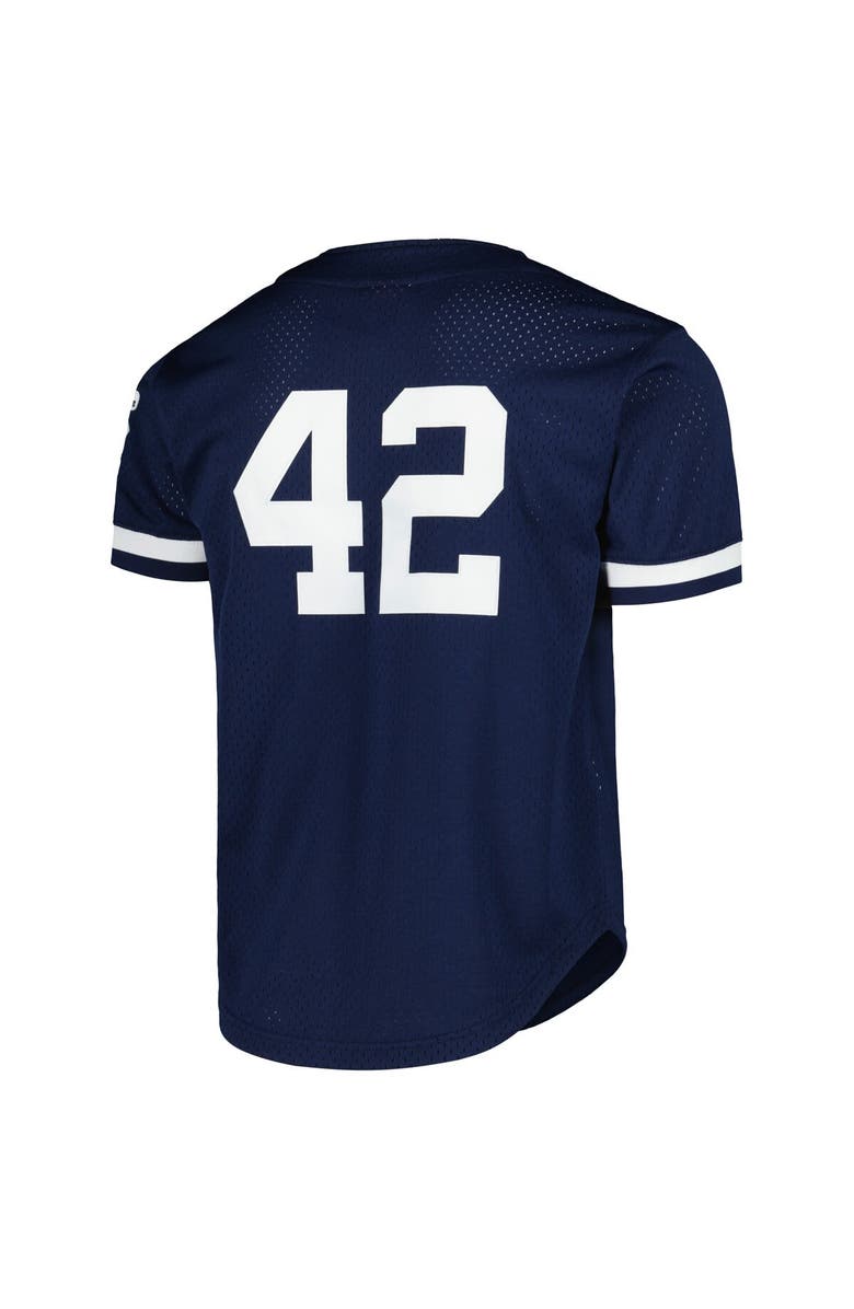 Mitchell & Ness Men's Mitchell & Ness Mariano Rivera Navy New York Yankees Cooperstown Collection Mesh Batting Practice Button-Up Jersey, Alternate, color, 