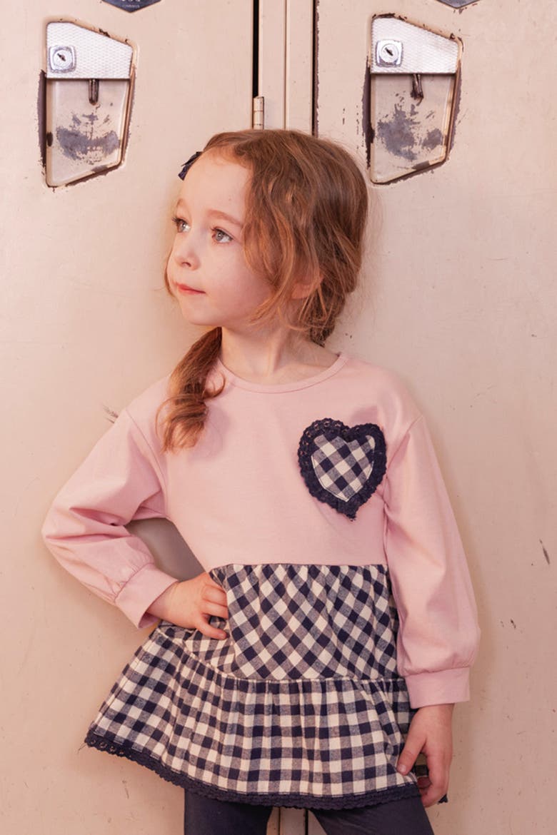 Cozy Hearts Tunic and Leggings Set, Alternate, color, Pale Dusty Pink and Navy