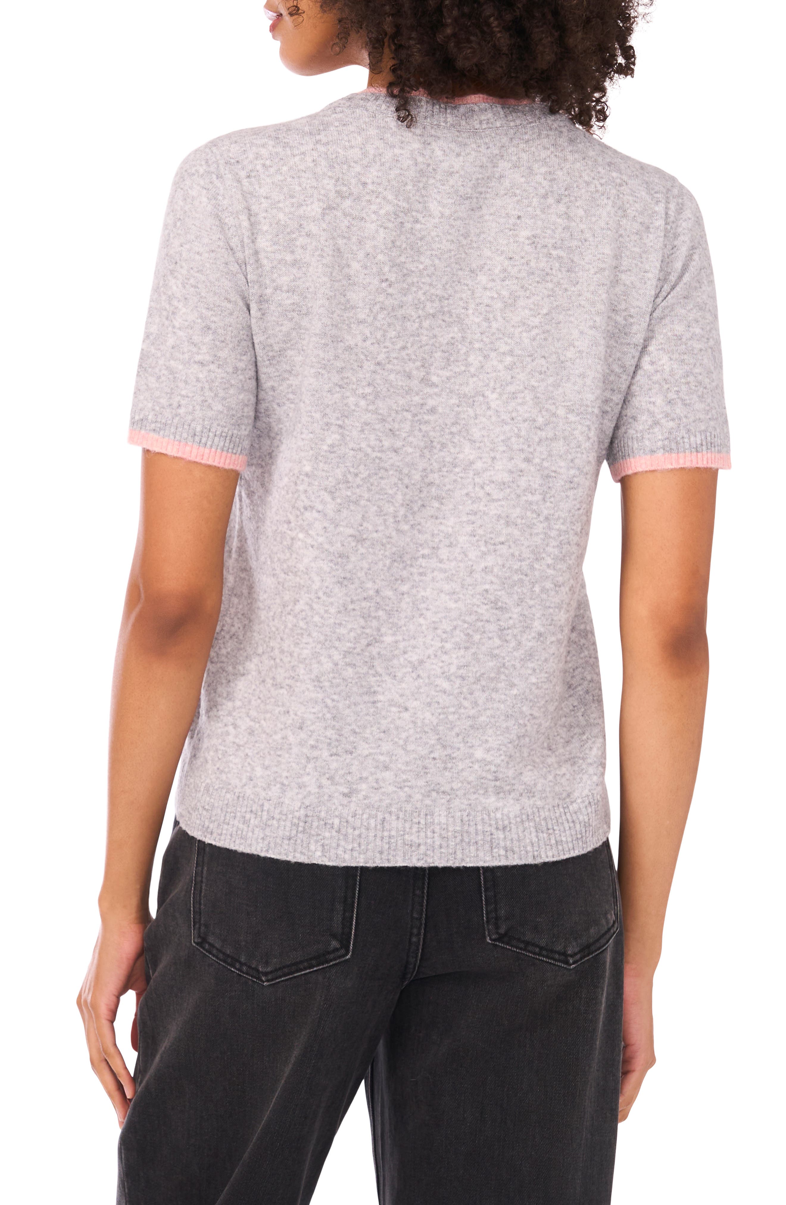 Double Crewneck Short Sleeve Sweater - image 2