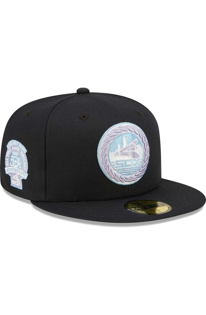 New Era Men's New Era Navy Chicago White Sox 50th Anniversary 1983 MLB All-Star Game Lavender Undervisor 59FIFTY Fitted Hat, Main, color, Navy