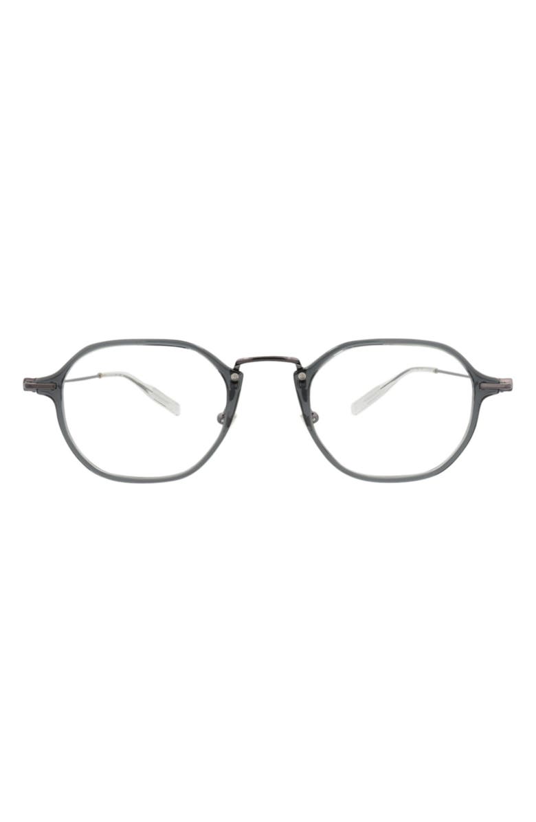 Montblanc 50mm Round Optical Glasses, Main, color, Grey Ruthenium Transparent