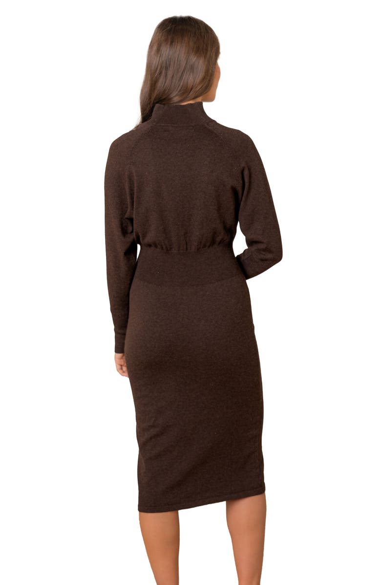 Hope & Henry Women's Dolman Sleeve Sweater Dress, Alternate, color, Chocolate Heather