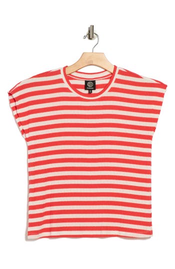 Bobeau Relaxed Drop Shoulder T-shirt In Red