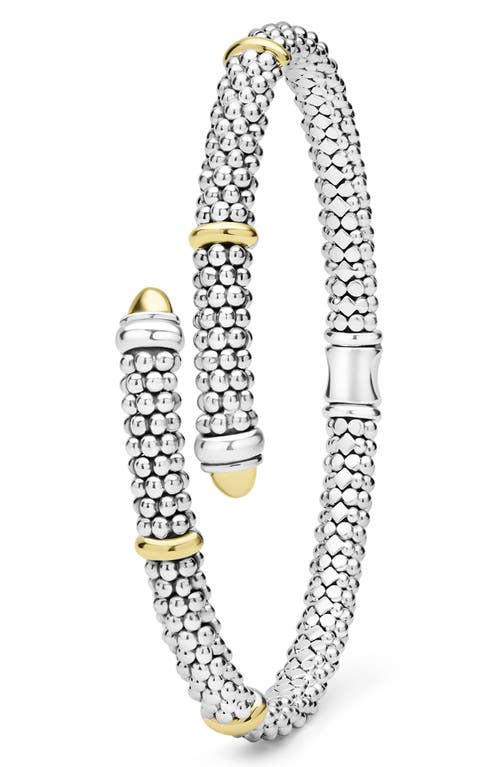 Lagos 2-tone Caviar Versa Bypass Bracelet In Metallic