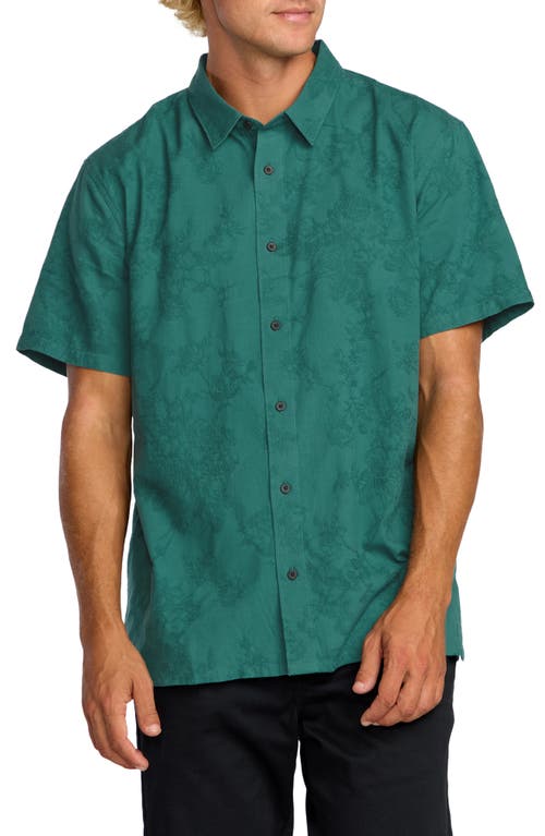 Billabong Sunshine Garage Stripe Short Sleeve Button-up Shirt In Green