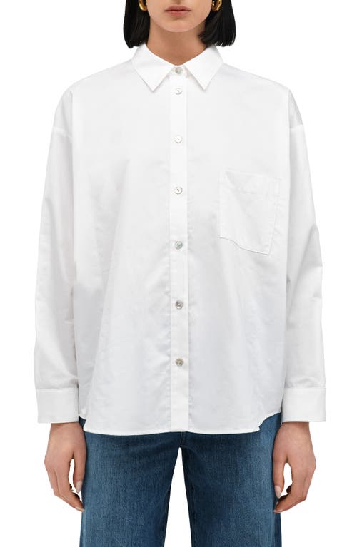 Two Lines By Marcella Lima Cotton Poplin Button-up Shirt In Optic White