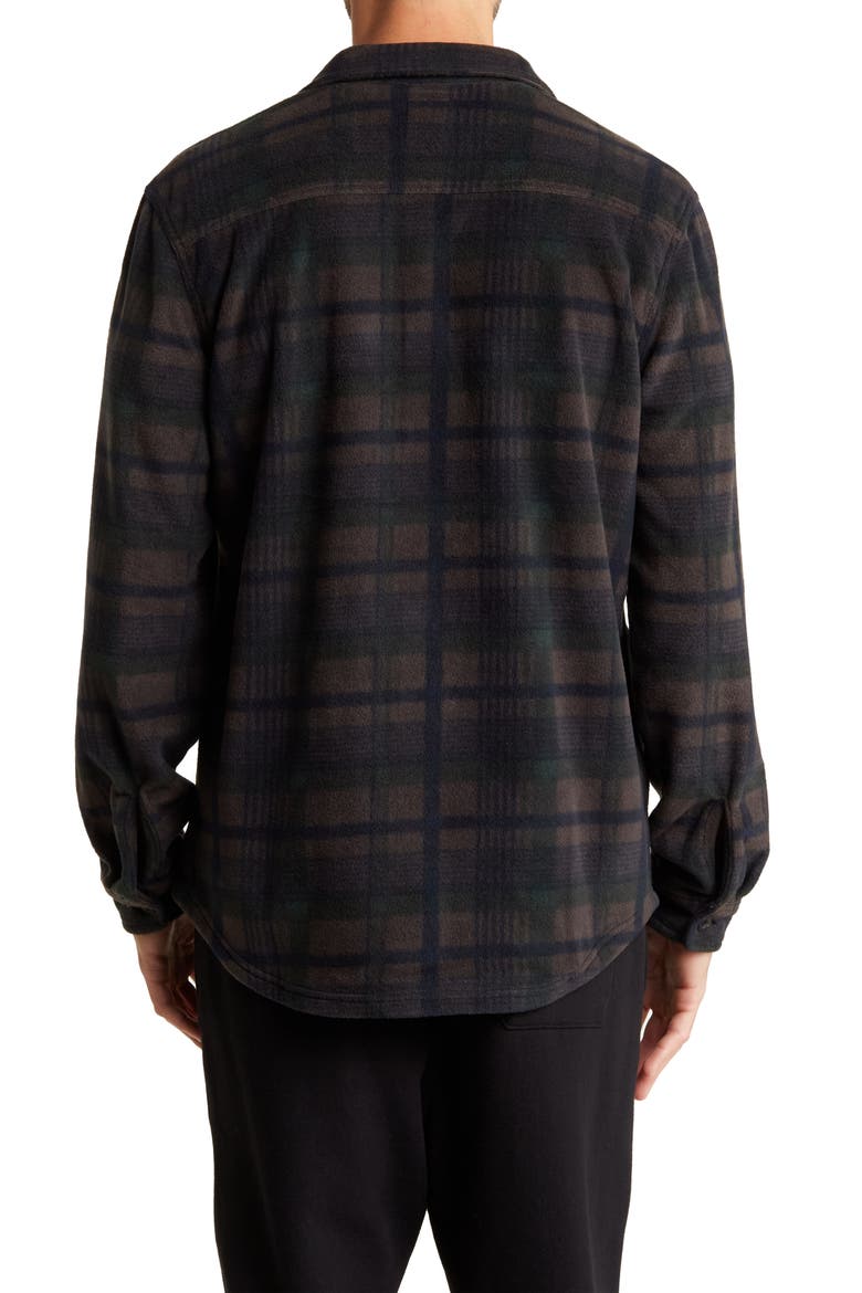 Cascade Buffalo Plaid Microfleece Button-Up Shirt, Alternate, color, FLINT