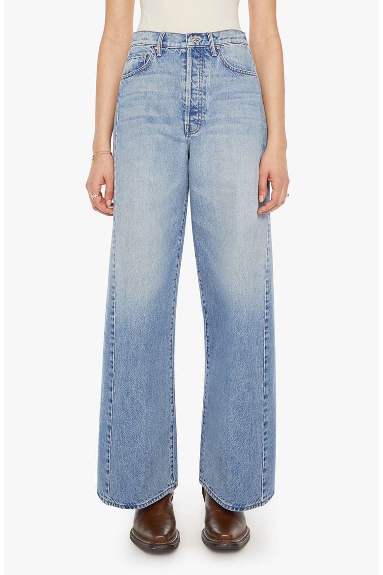 Pipe Dream Button Sneak High Waist Wide Leg Jeans, Main, color, LEAP AT THE CHANCE
