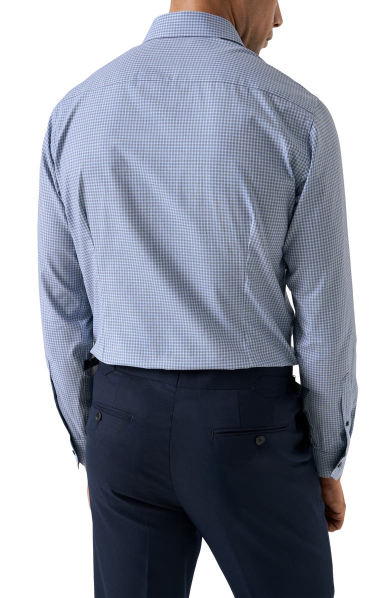 Eton Contemporary Fit Check Organic Cotton Dress Shirt, Alternate, color, Dark Blue