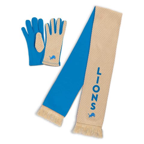 Women's WEAR by Erin Andrews Detroit Lions Tonal Microcheck Scarf & Glove Set