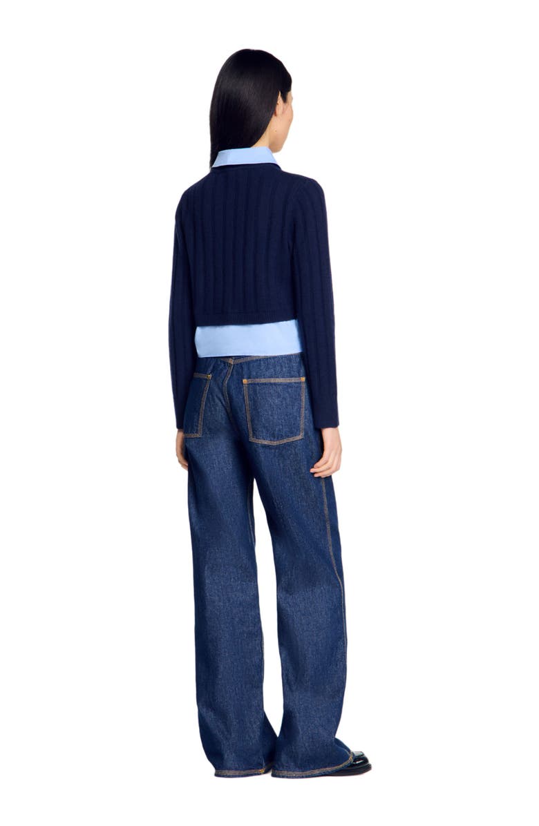 Cropped wool and cashmere sweater