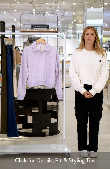 Cotton Fleece Blend Polo Sweatshirt