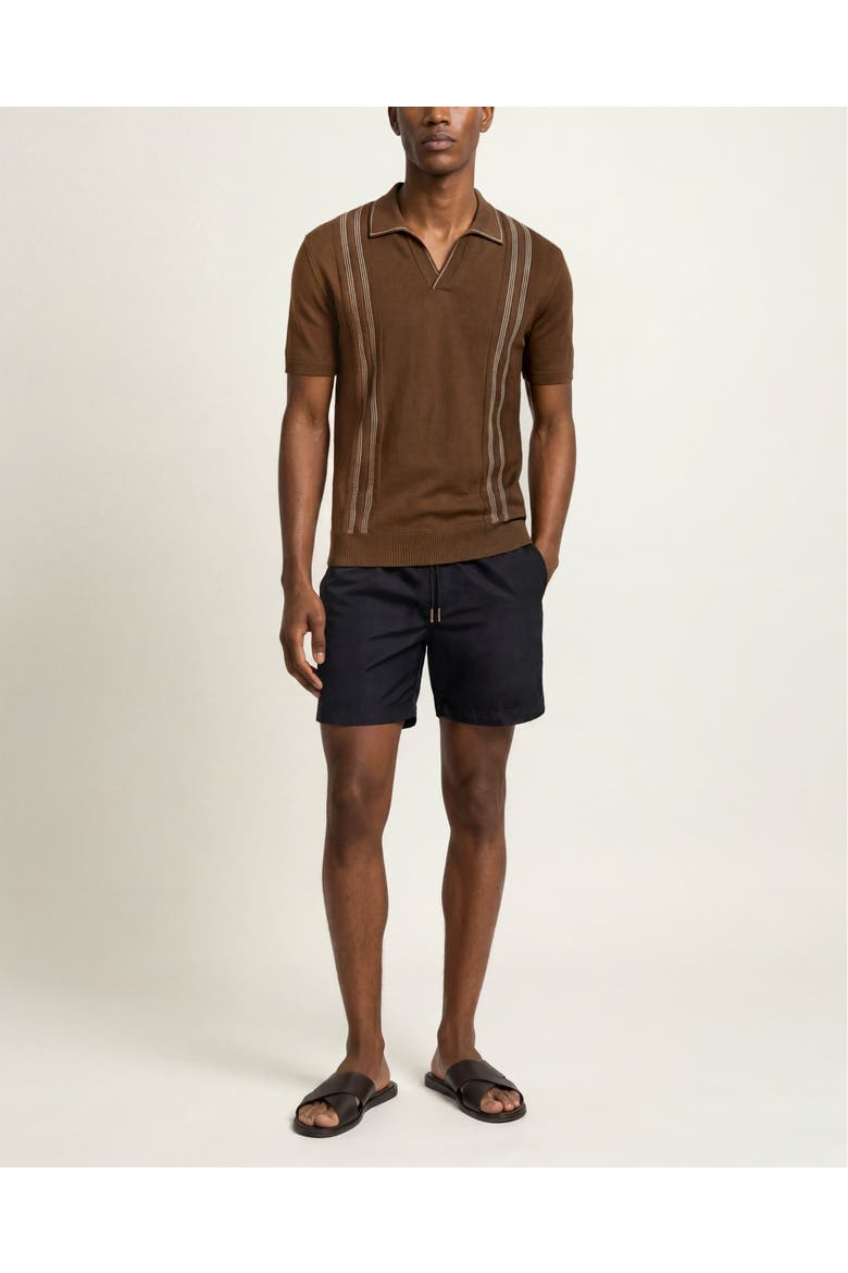 Horton Tailored Fit Silk Cotton Polo Shirt, Main, color, Chestnut/Chai