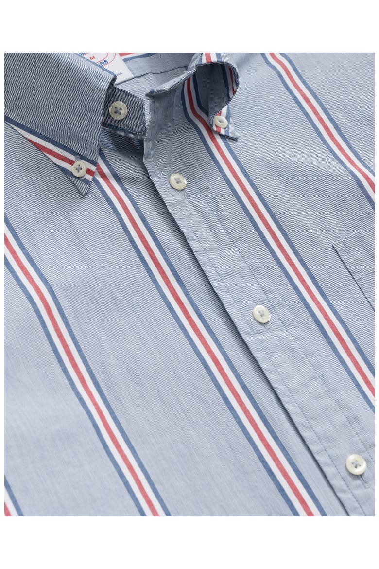 Friday Regular Fit Stripe Poplin Button-Down Shirt, Alternate, color, NAVY