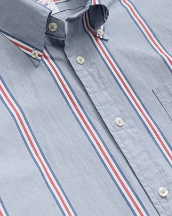 Friday Regular Fit Butcher Stripe Cotton Poplin Button-Down Shirt