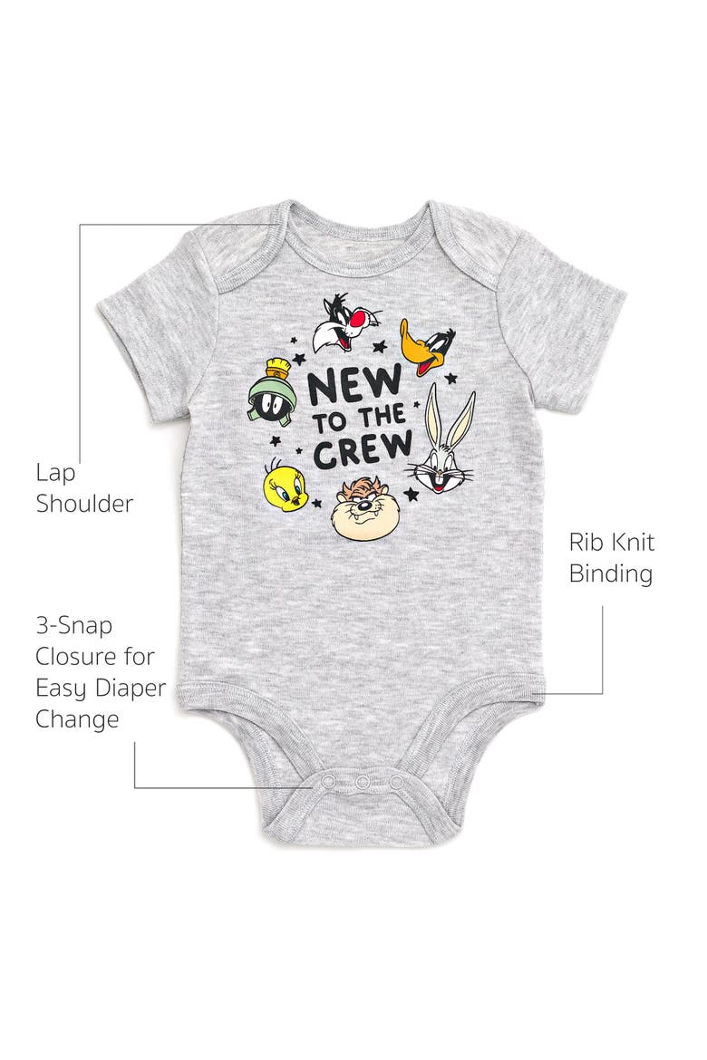 Baby Shower Bodysuit and Blanket Set, Alternate, color, Heather Gray Multi