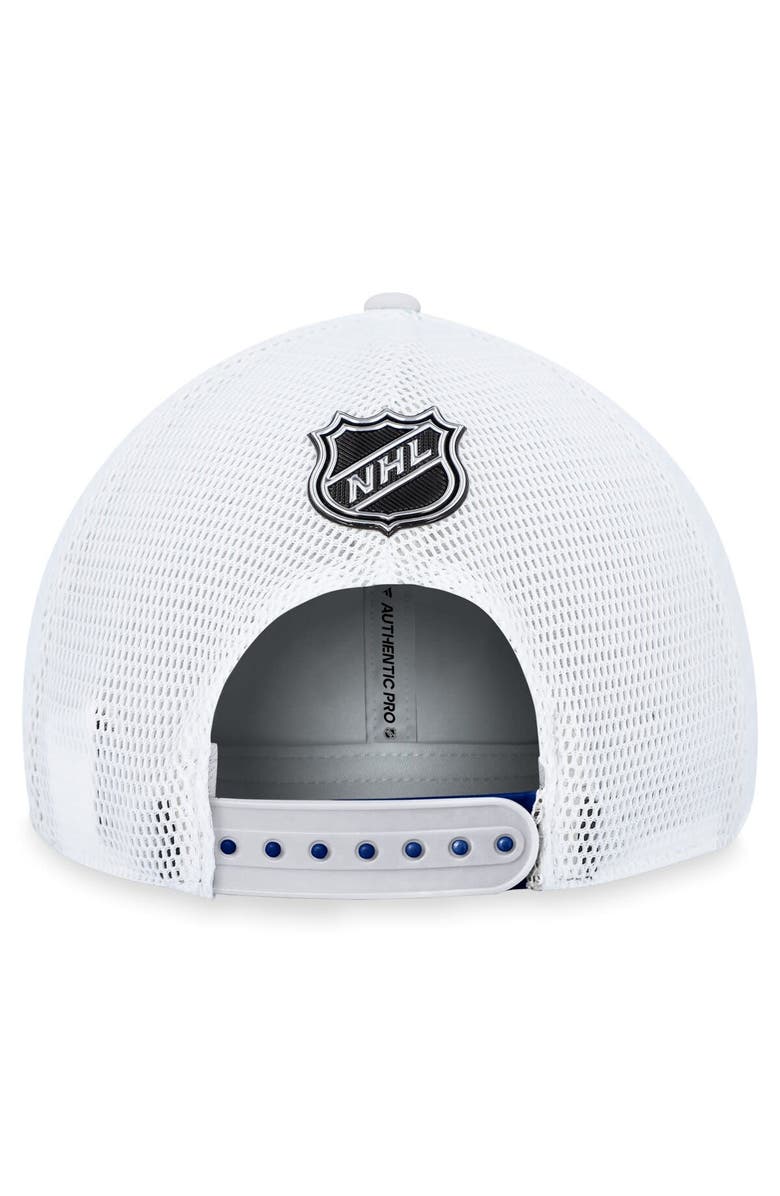 FANATICS Men's Fanatics Branded  Blue Toronto Maple Leafs Authentic Pro Rink Trucker Adjustable Hat, Alternate, color, 