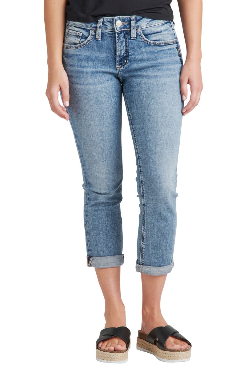 Silver Jeans Co. Britt Low Rise Capri Jeans, Main, color,