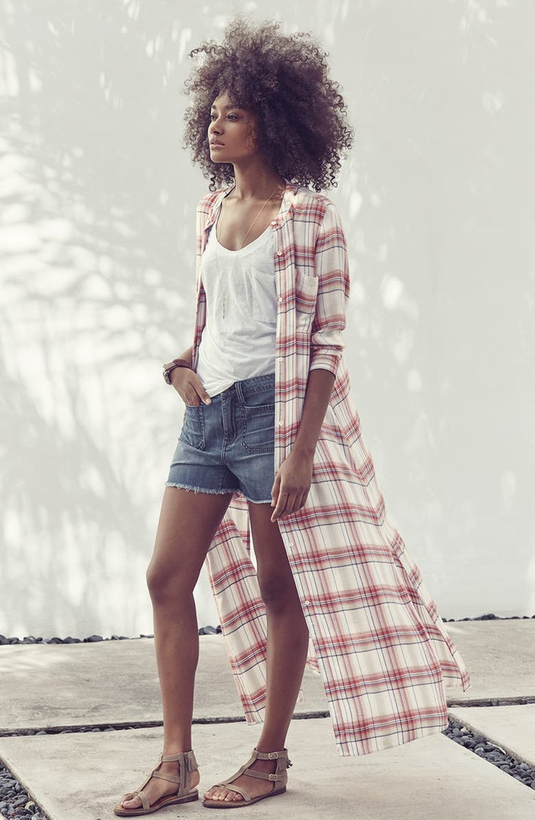 Treasure & Bond Treasure&Bond One Pocket Burnout Tee, Main, color,