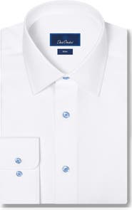 David Donahue Slim Fit Cotton Dress Shirt