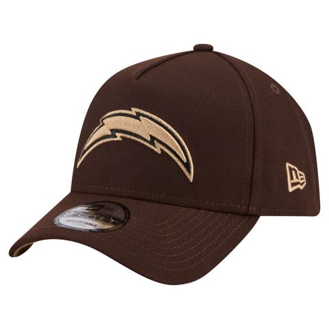 Men's New Era  Dark Brown Los Angeles Chargers Burnt Wood A-Frame 9FORTY Adjustable Hat