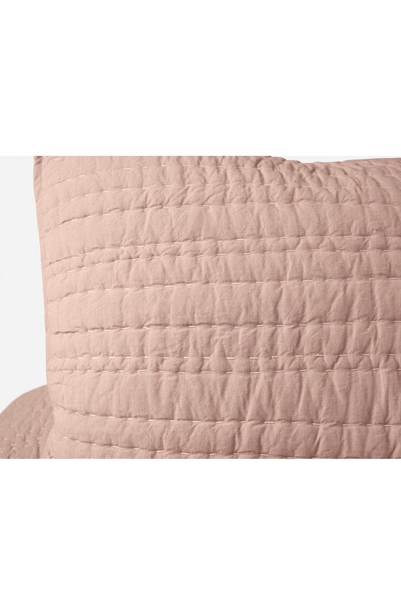 Coyuchi Channel Handstitched Organic Cotton Sham, Alternate, color, Praline Chambray
