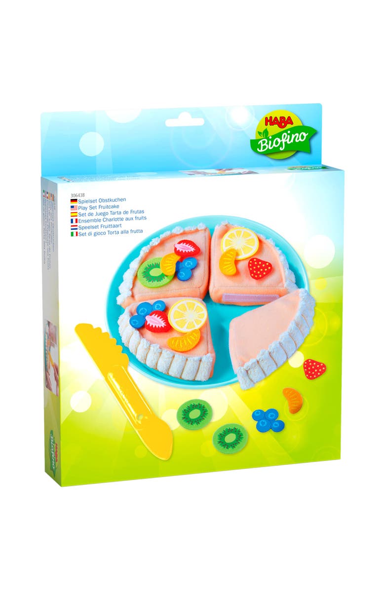 HABA Soft Fruit Tart Pretend Food Dessert with Felt Toppings & Plate Play Food Set - Toy Kitchen Accessories for Kids & Little Bakers, Alternate, color, 