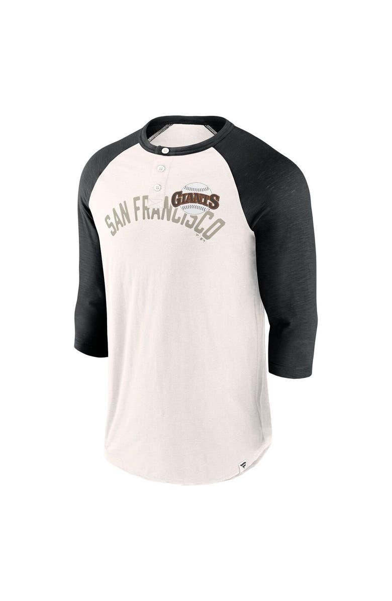 FANATICS Men's Fanatics White/Black San Francisco Giants Backdoor Slider Raglan 3/4-Sleeve T-Shirt, Alternate, color, White
