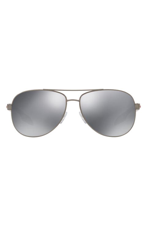 62mm Oversize Mirrored Aviator Sunglasses