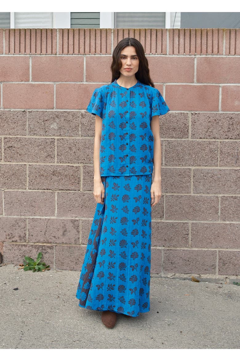 Kenna Flutter Sleeve Blouse, Alternate, color, Azure