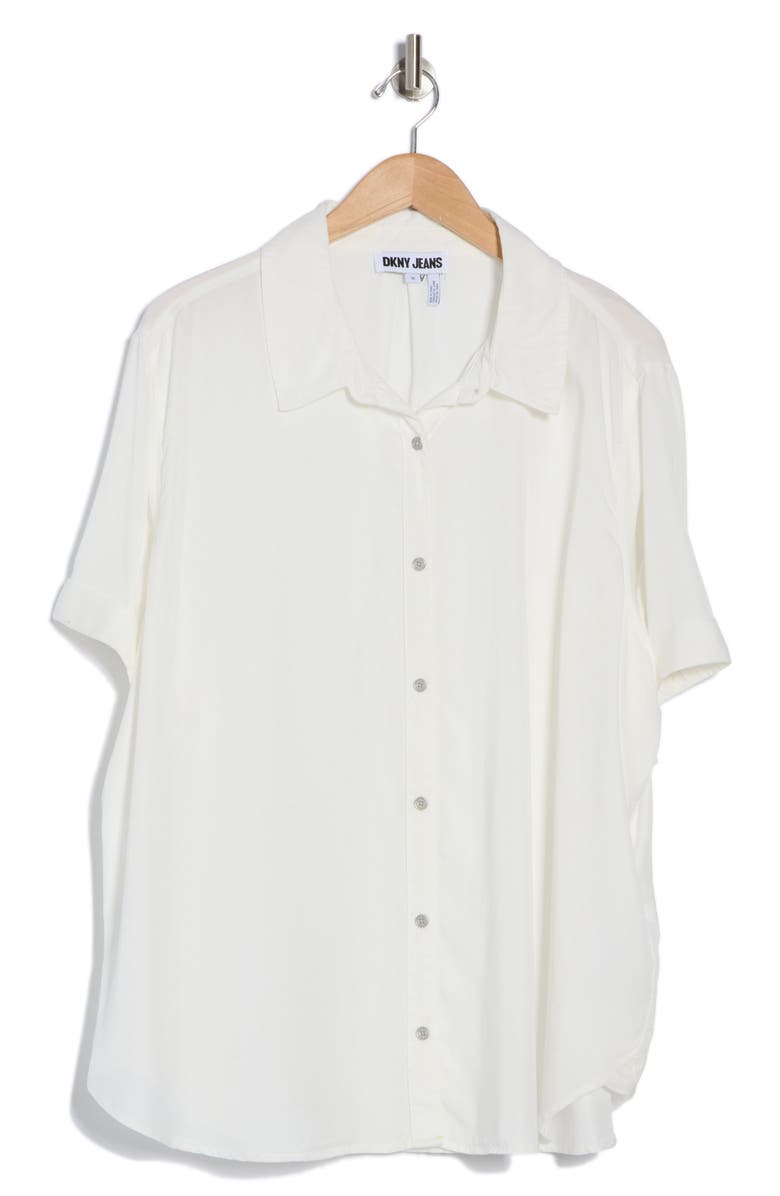 DKNY Jeans Tencel<sup>®</sup> Lyocell Rolled Sleeve Button-Up Shirt, Alternate, color, 