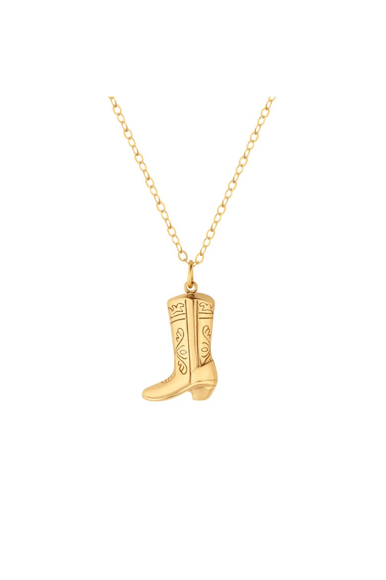 Give Em The Boot Gold Charm Necklace, Main, color, Gold