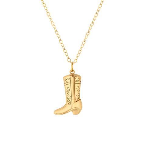Give Em The Boot Gold Charm Necklace